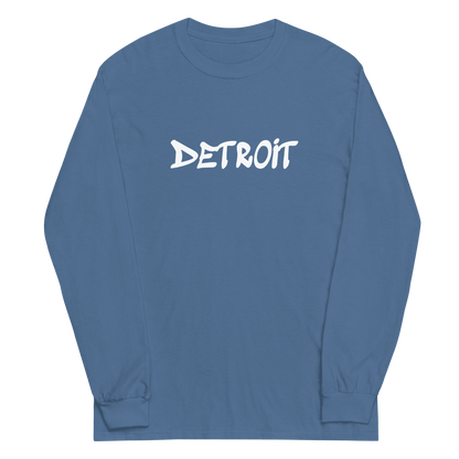 'Detroit' T-Shirt (1980s Hip Hop Font) | Unisex Long Sleeve - Circumspice Michigan