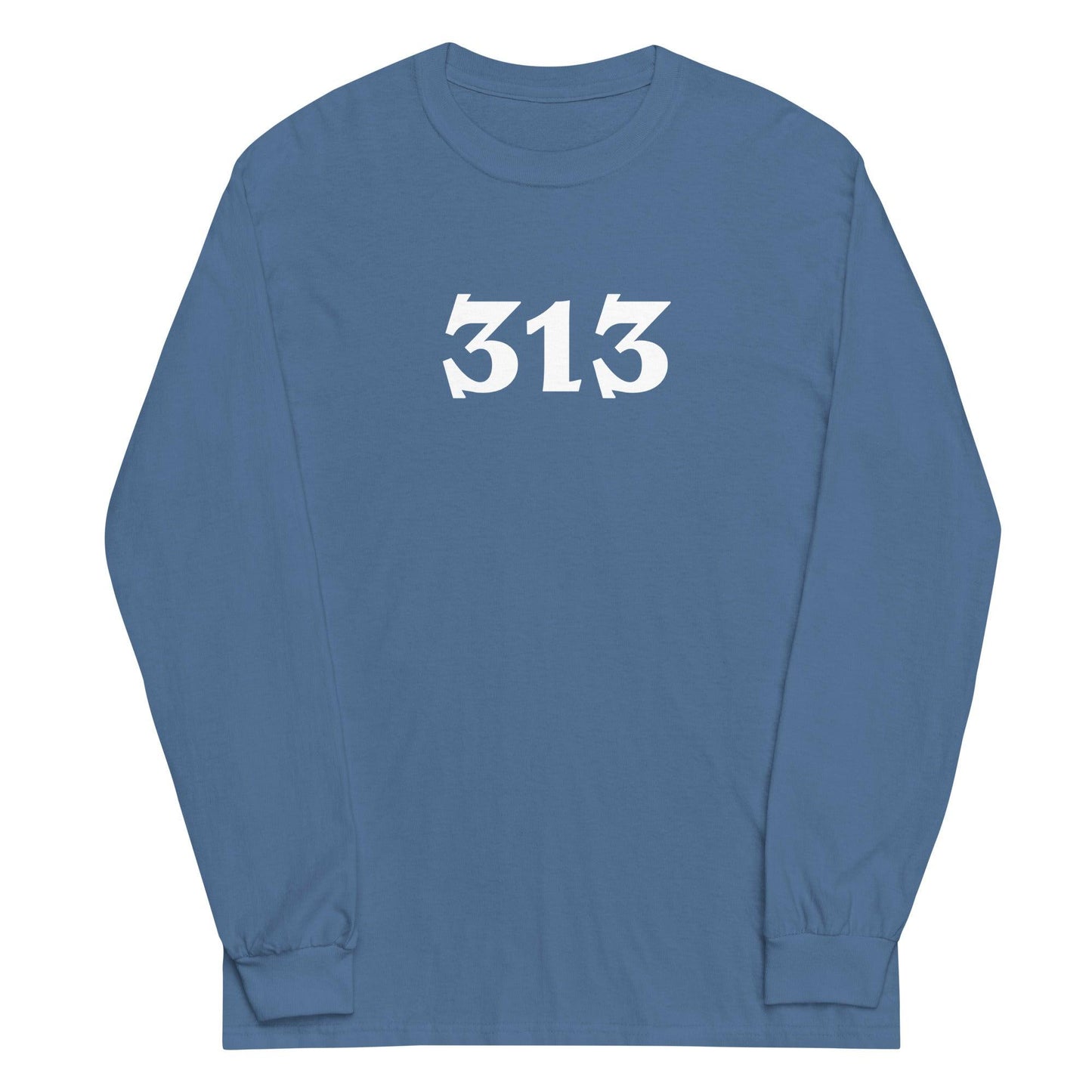 Detroit '313' T-Shirt (Angry Serif Font) | Unisex Long Sleeve - Circumspice Michigan