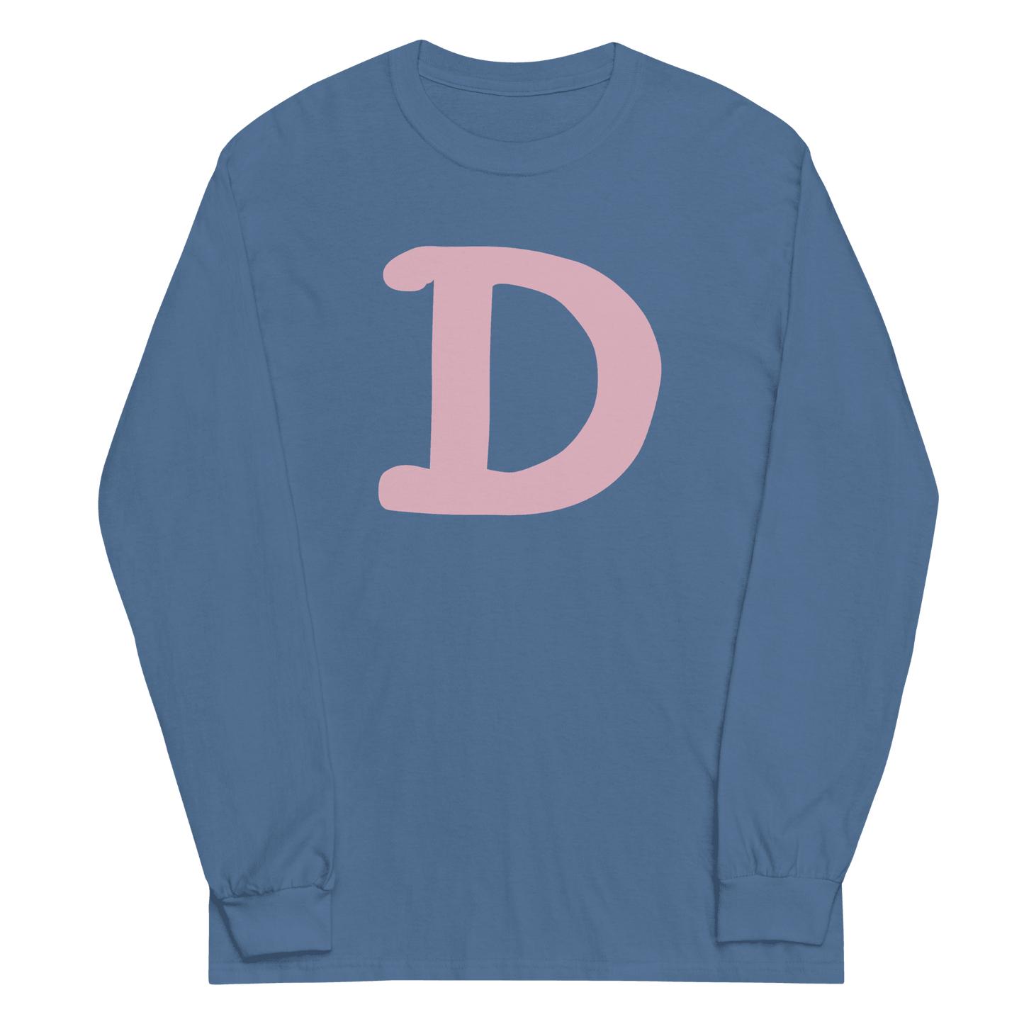 Detroit 'Old French D' T-Shirt (Pink Full Body Outline) | Unisex Long Sleeve - Circumspice Michigan