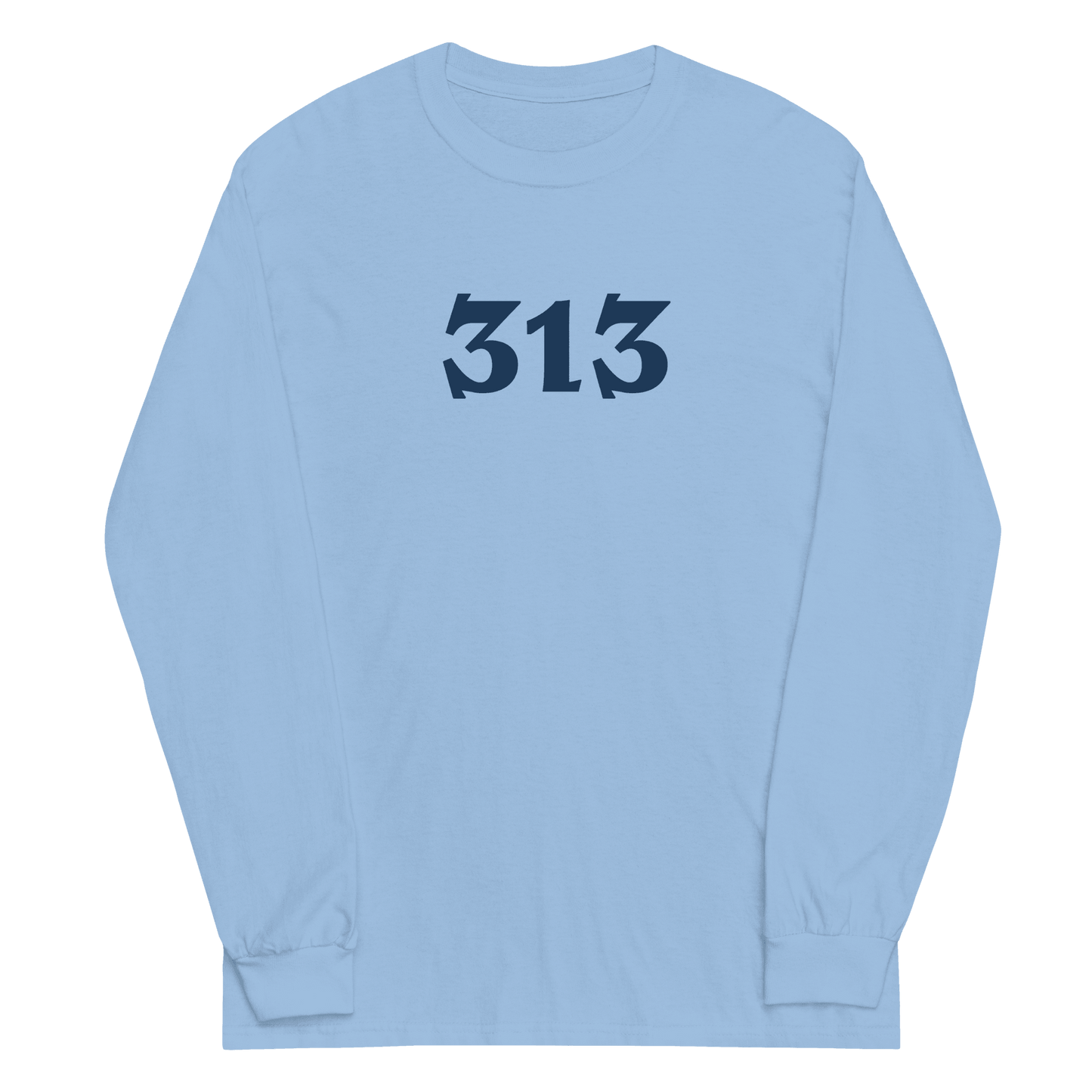 Detroit '313' T-Shirt (Angry Serif Font) | Unisex Long Sleeve - Circumspice Michigan