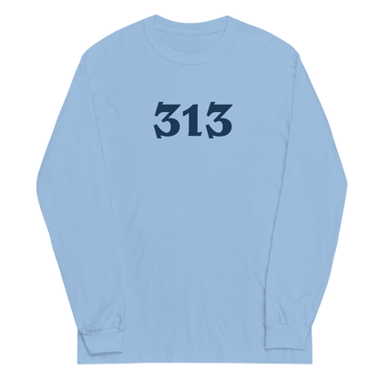 Detroit '313' T-Shirt (Angry Serif Font) | Unisex Long Sleeve - Circumspice Michigan