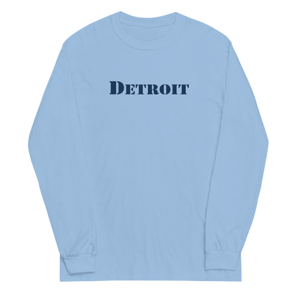 'Detroit' T-Shirt (Army Stencil Font) | Unisex Long Sleeve - Circumspice Michigan