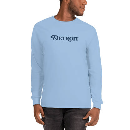 'Detroit' T-Shirt (Sloped Roman Font) | Unisex Long Sleeve - Circumspice Michigan