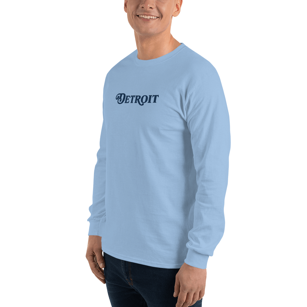 'Detroit' T-Shirt (Sloped Roman Font) | Unisex Long Sleeve - Circumspice Michigan