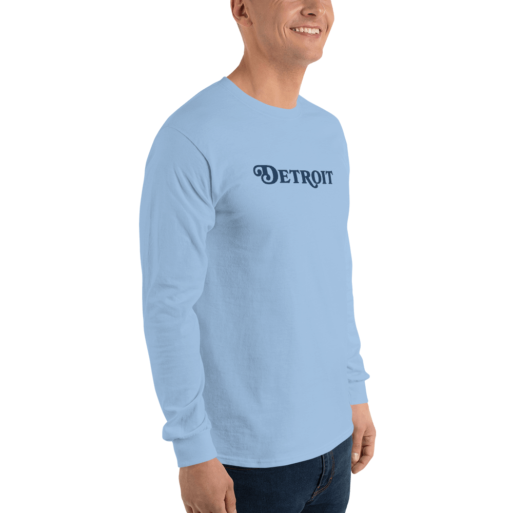 'Detroit' T-Shirt (Sloped Roman Font) | Unisex Long Sleeve - Circumspice Michigan