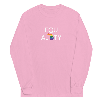 Michigan 'Equality' T-Shirt (LGBTQ Pride Colors) | Unisex Long Sleeve - Circumspice Michigan