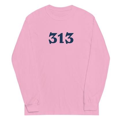 Detroit '313' T-Shirt (Angry Serif Font) | Unisex Long Sleeve - Circumspice Michigan