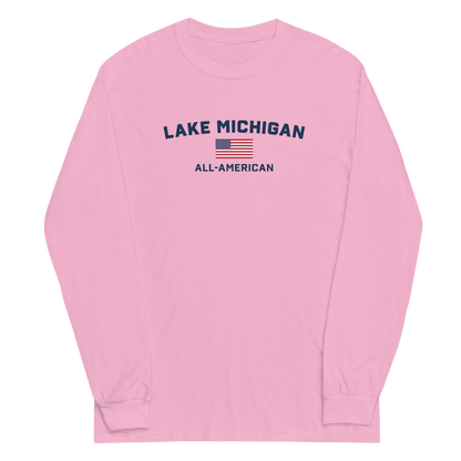 'Lake Michigan All American' T-Shirt | Unisex Long Sleeve - Circumspice Michigan