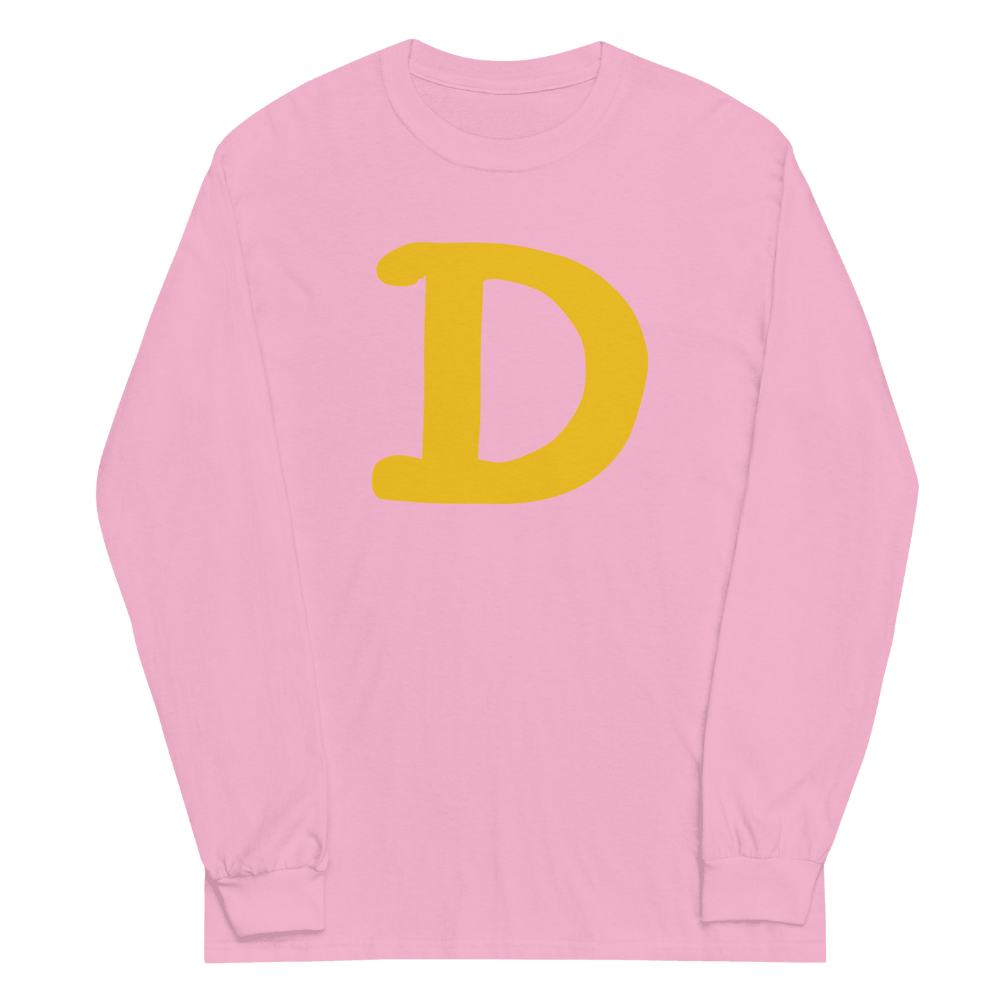 Detroit 'Old French D' T-Shirt (Gold Full Body Outline) | Unisex Long Sleeve - Circumspice Michigan