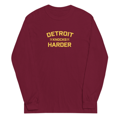 'Detroit Knocks Harder' T-Shirt | Unisex Long Sleeve - Circumspice Michigan