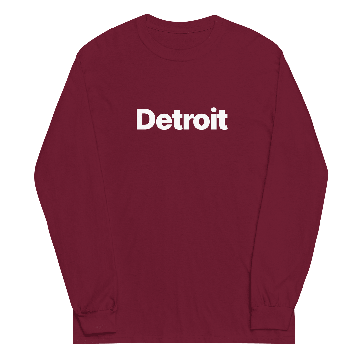 'Detroit' T-Shirt (Swiss Sans Font) | Unisex Long Sleeve - Circumspice Michigan