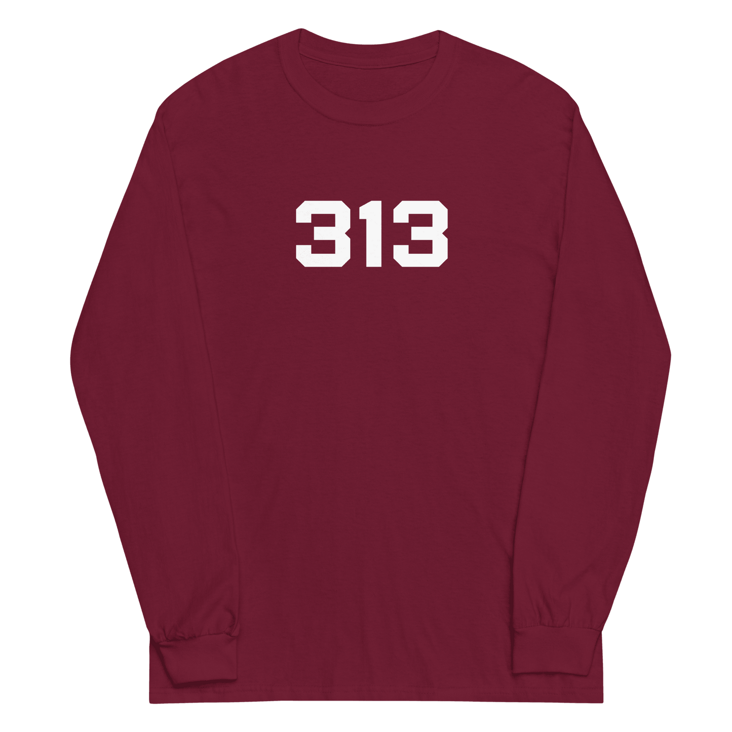 Detroit '313' T-Shirt (Athletic Font) | Unisex Long Sleeve - Circumspice Michigan