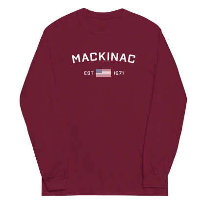 'Mackinac EST 1671' T-Shirt | Unisex Long Sleeve - Circumspice Michigan