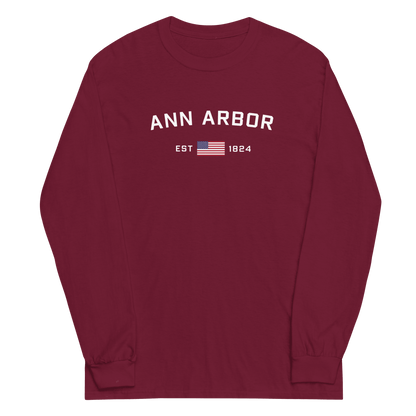 'Ann Arbor EST 1824' T-Shirt | Unisex Long Sleeve - Circumspice Michigan