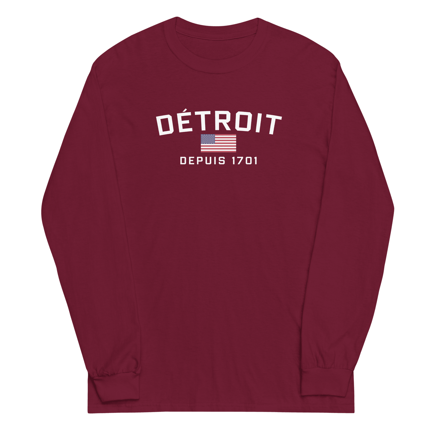 'Détroit Depuis 1701' T-Shirt | Unisex Long Sleeve - Circumspice Michigan