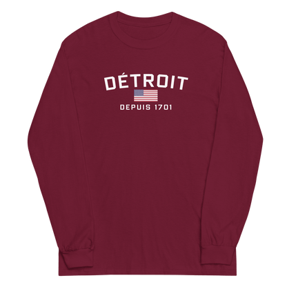 'Détroit Depuis 1701' T-Shirt | Unisex Long Sleeve - Circumspice Michigan