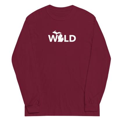 Michigan 'Wild' T-Shirt (Geometric Sans Font) | Unisex Long Sleeve - Circumspice Michigan