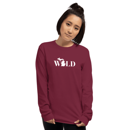 Michigan 'Wild' T-Shirt (Didone Font) | Unisex Long Sleeve - Circumspice Michigan