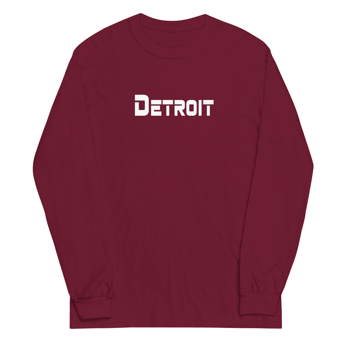 'Detroit' T-Shirt (1980s SciFi Font) | Unisex Long Sleeve - Circumspice Michigan