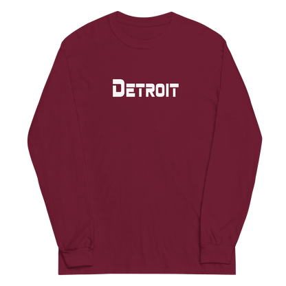 'Detroit' T-Shirt (1980s SciFi Font) | Unisex Long Sleeve - Circumspice Michigan