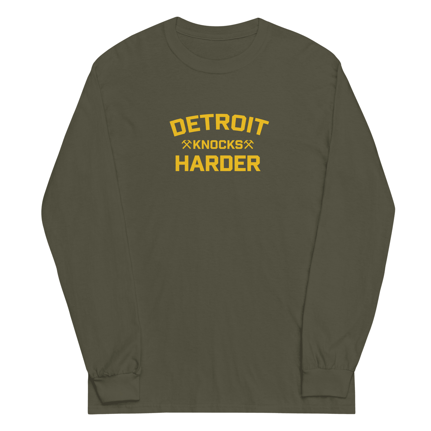 'Detroit Knocks Harder' T-Shirt | Unisex Long Sleeve - Circumspice Michigan