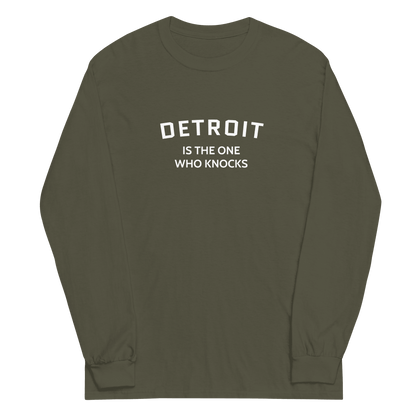 'Detroit is the One Who Knocks' T-Shirt | Unisex Long Sleeve - Circumspice Michigan