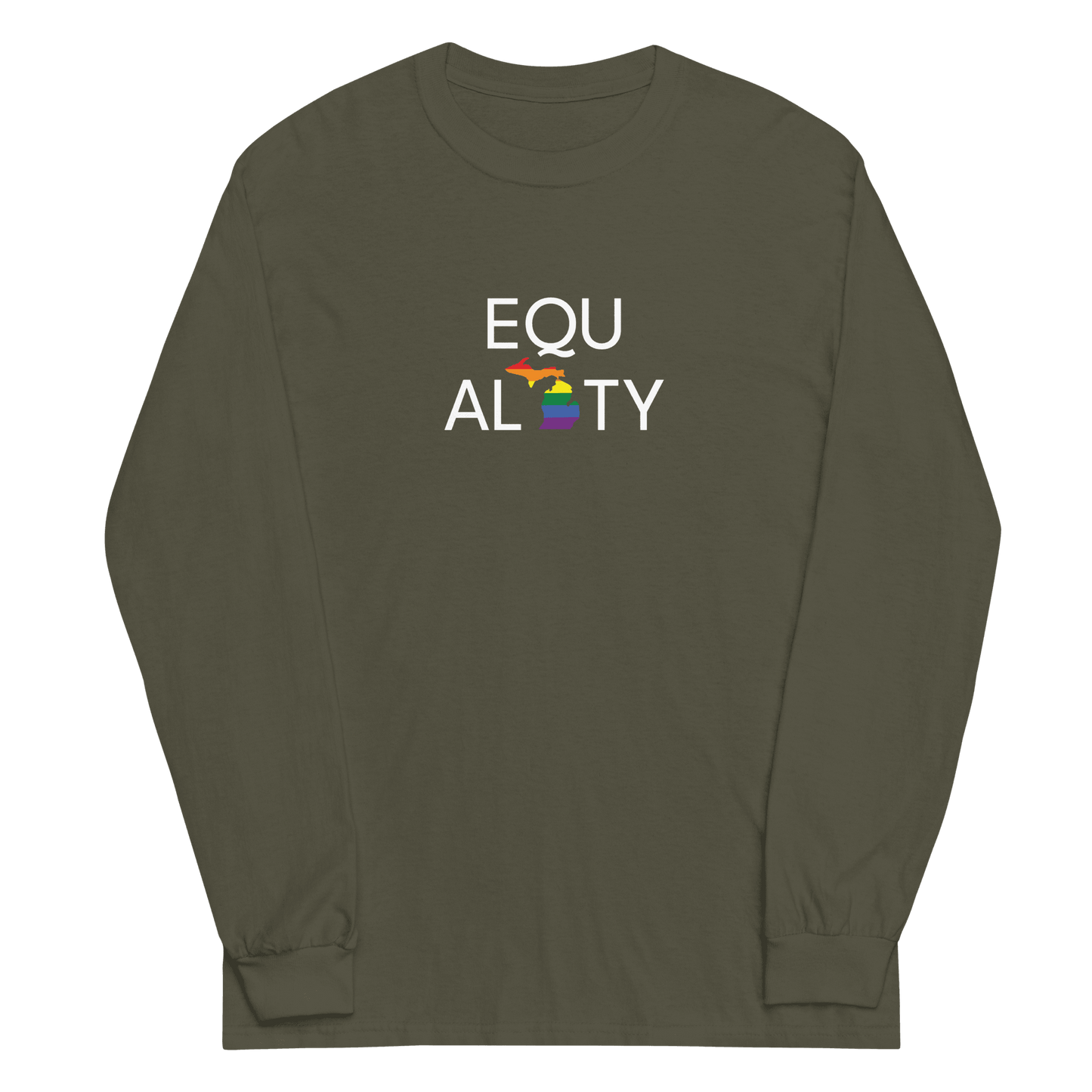 Michigan 'Equality' T-Shirt (LGBTQ Pride Colors) | Unisex Long Sleeve - Circumspice Michigan