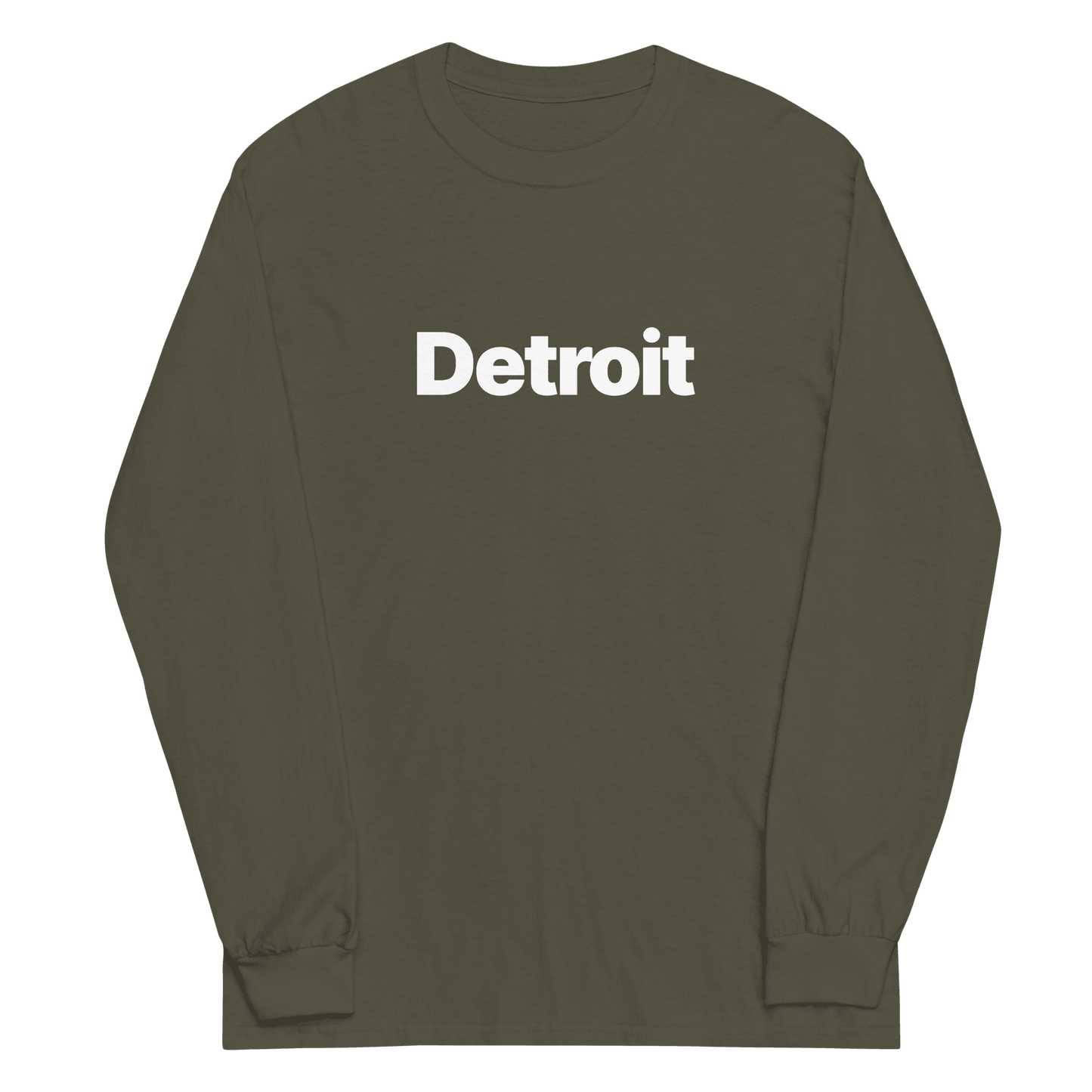 'Detroit' T-Shirt (Swiss Sans Font) | Unisex Long Sleeve - Circumspice Michigan