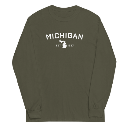 'Michigan EST 1837' T-Shirt | Unisex Long Sleeve - Circumspice Michigan