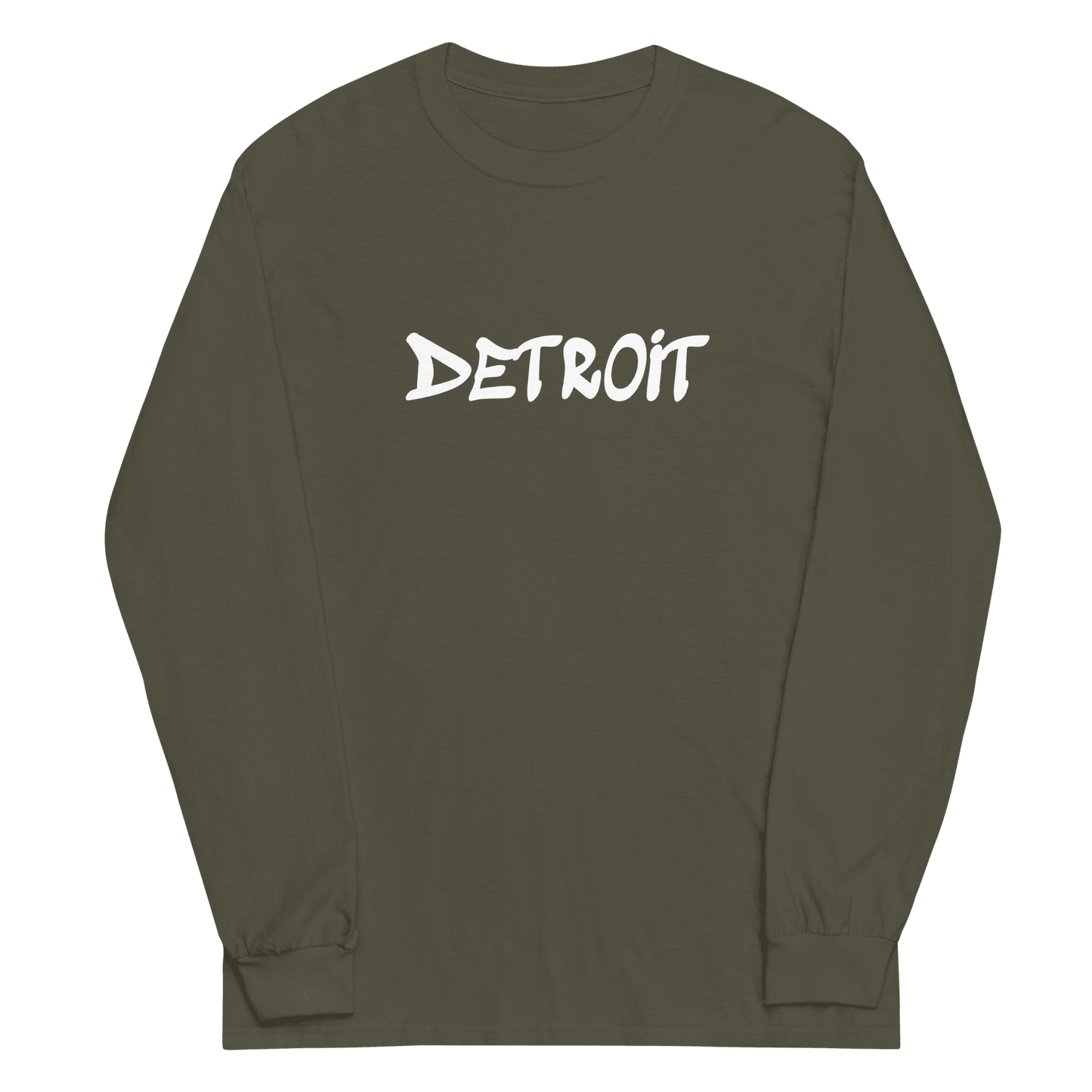 'Detroit' T-Shirt (1980s Hip Hop Font) | Unisex Long Sleeve - Circumspice Michigan