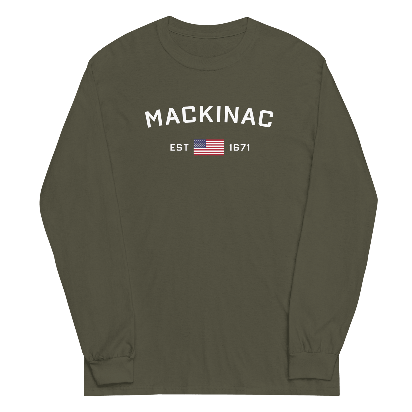 'Mackinac EST 1671' T-Shirt | Unisex Long Sleeve - Circumspice Michigan