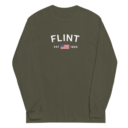 'Flint EST 1855' T-Shirt | Unisex Long Sleeve - Circumspice Michigan