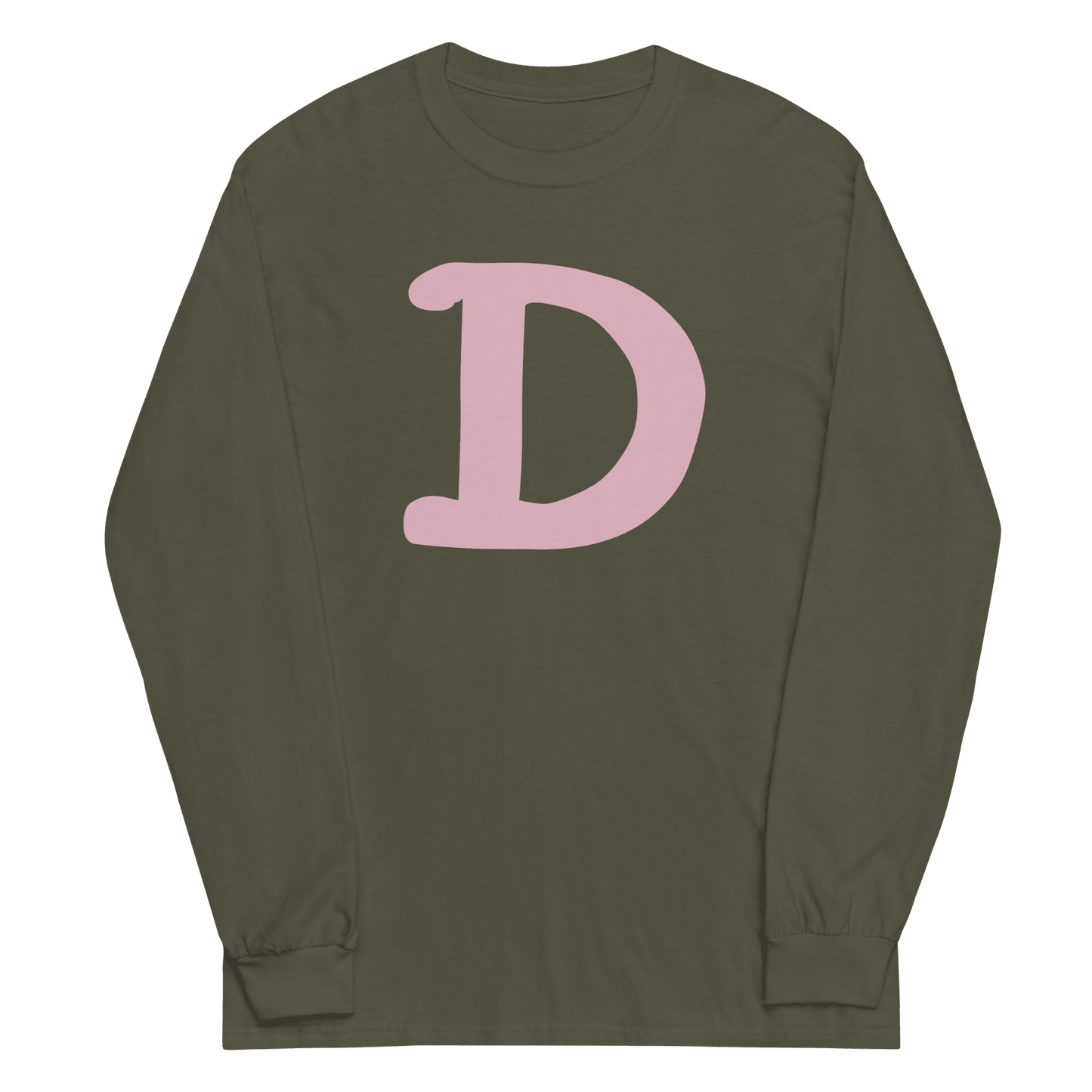 Detroit 'Old French D' T-Shirt (Pink Full Body Outline) | Unisex Long Sleeve - Circumspice Michigan