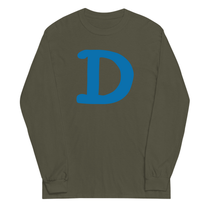 Detroit 'Old French D' T-Shirt (Azure Full Body Outline) | Unisex Long Sleeve - Circumspice Michigan