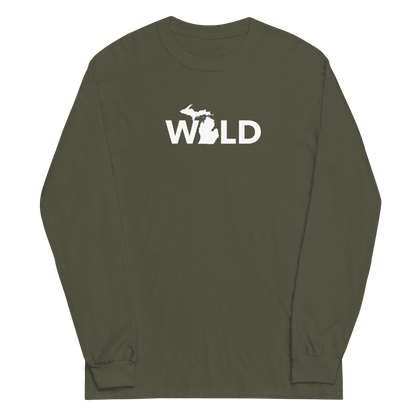 Michigan 'Wild' T-Shirt (Geometric Sans Font) | Unisex Long Sleeve - Circumspice Michigan