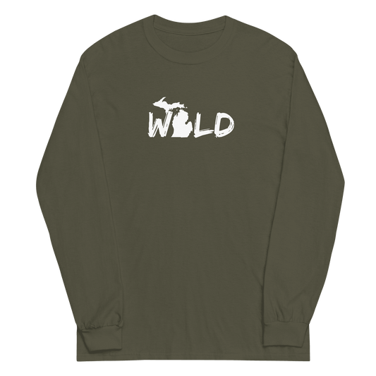 Michigan 'Wild' T-Shirt (Paintbrush Font) | Unisex Long Sleeve - Circumspice Michigan