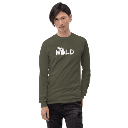 Michigan 'Wild' T-Shirt (Paintbrush Font) | Unisex Long Sleeve - Circumspice Michigan