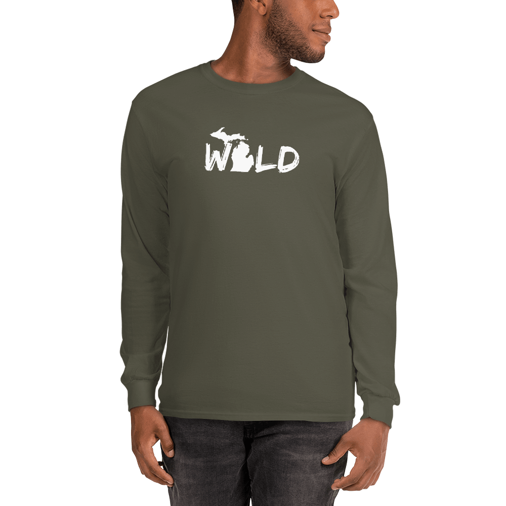 Michigan 'Wild' T-Shirt (Paintbrush Font) | Unisex Long Sleeve - Circumspice Michigan