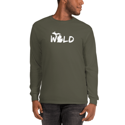 Michigan 'Wild' T-Shirt (Paintbrush Font) | Unisex Long Sleeve - Circumspice Michigan