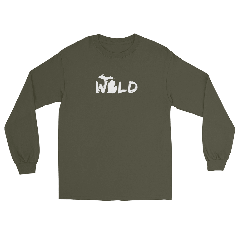 Michigan 'Wild' T-Shirt (Paintbrush Font) | Unisex Long Sleeve - Circumspice Michigan