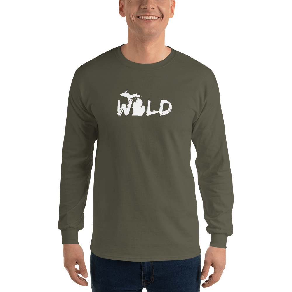 Michigan 'Wild' T-Shirt (Paintbrush Font) | Unisex Long Sleeve - Circumspice Michigan