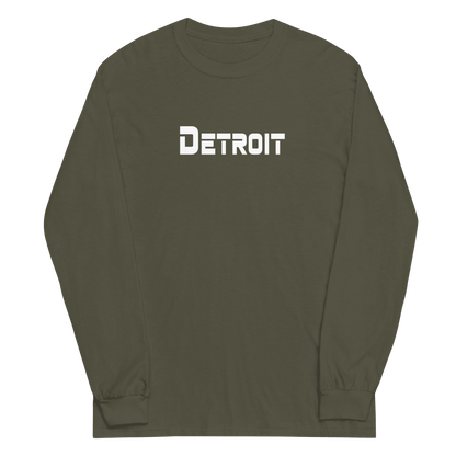 'Detroit' T-Shirt (1980s SciFi Font) | Unisex Long Sleeve - Circumspice Michigan