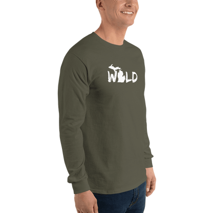 Michigan 'Wild' T-Shirt (Paintbrush Font) | Unisex Long Sleeve - Circumspice Michigan