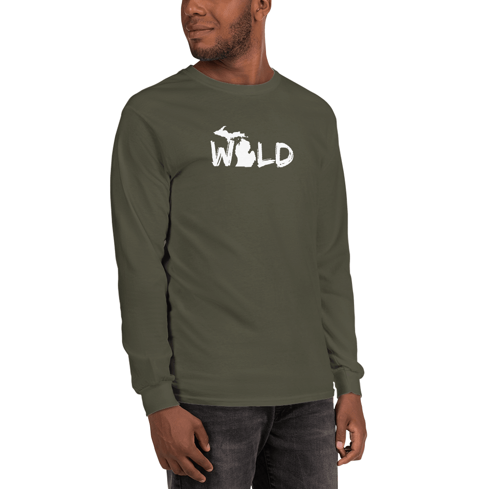 Michigan 'Wild' T-Shirt (Paintbrush Font) | Unisex Long Sleeve - Circumspice Michigan