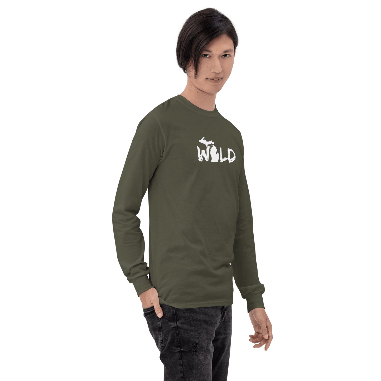 Michigan 'Wild' T-Shirt (Paintbrush Font) | Unisex Long Sleeve - Circumspice Michigan