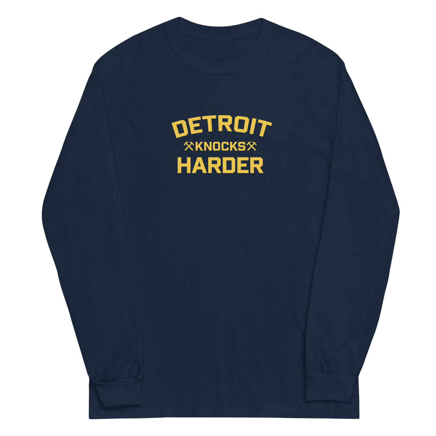 'Detroit Knocks Harder' T-Shirt | Unisex Long Sleeve - Circumspice Michigan