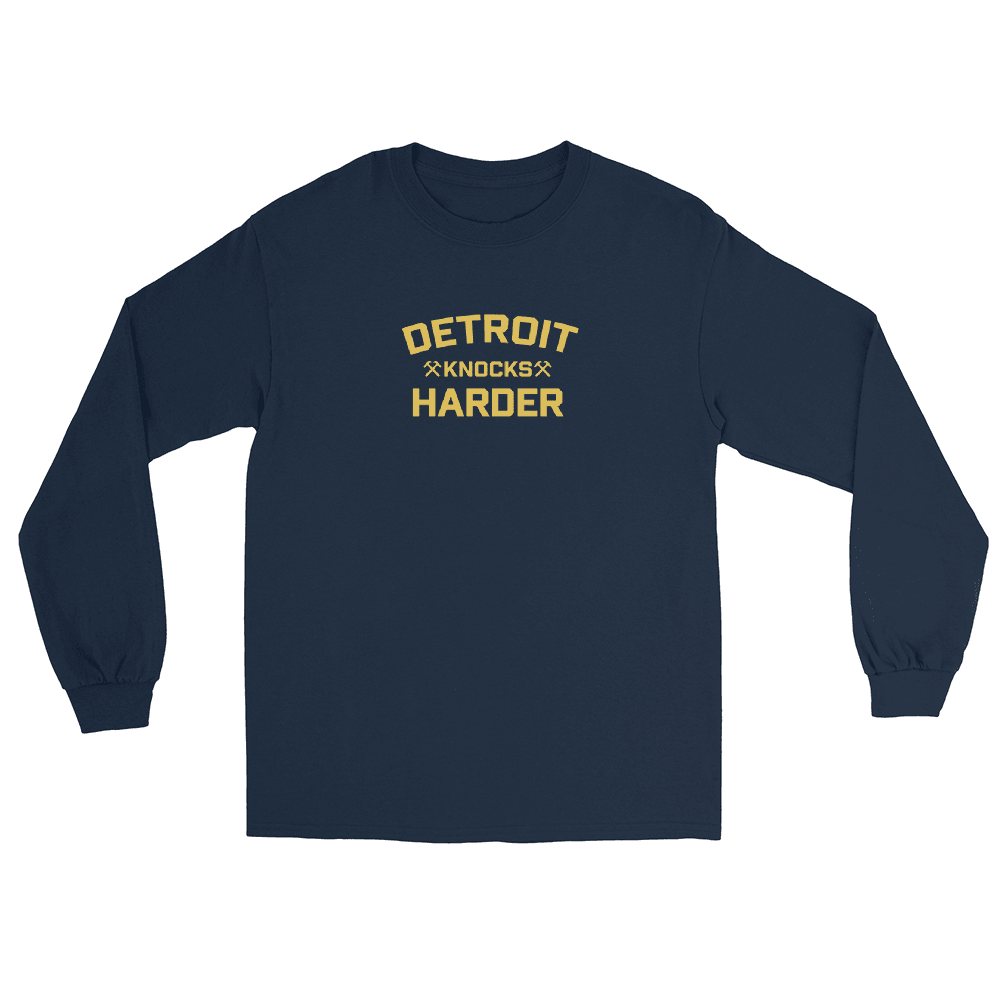 'Detroit Knocks Harder' T-Shirt | Unisex Long Sleeve - Circumspice Michigan