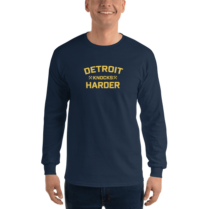 'Detroit Knocks Harder' T-Shirt | Unisex Long Sleeve - Circumspice Michigan