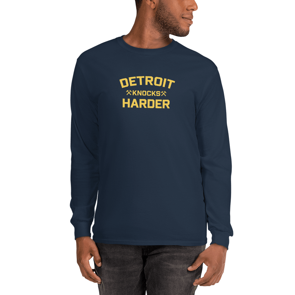 'Detroit Knocks Harder' T-Shirt | Unisex Long Sleeve - Circumspice Michigan