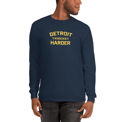 'Detroit Knocks Harder' T-Shirt | Unisex Long Sleeve - Circumspice Michigan